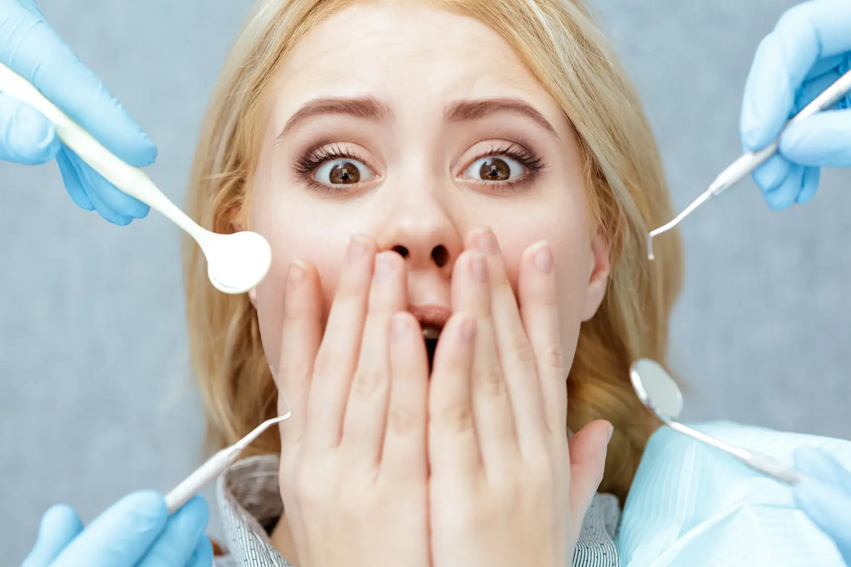 Not a checkup again. Cropped closeup of a scared young woman refusing to get dental examination