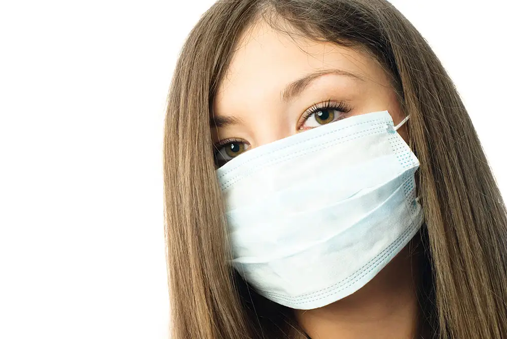 Girl wearing mask