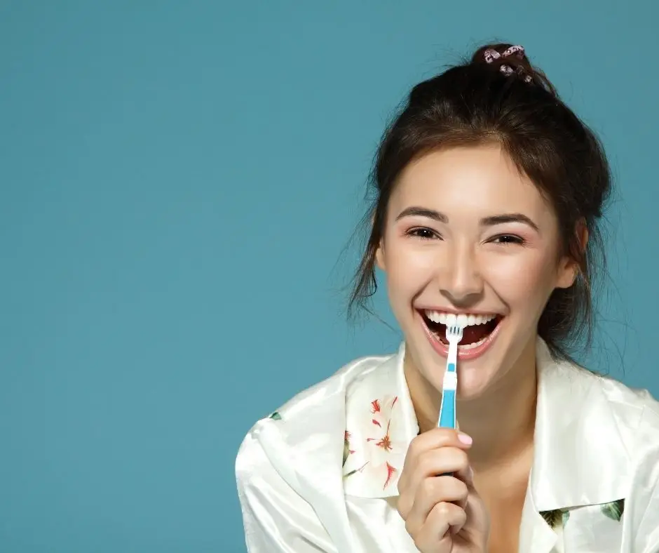 woman with good dental habits